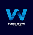 digital letter w logo template in gradients style vector image