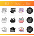 food delivery service icons set vector image vector image
