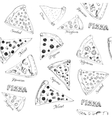 hand drawn pizza vector image vector image