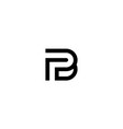 initial p and b or f and b logo design concept vector image