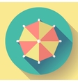 beach umbrella top view icon flat design vector image