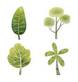 digital watercolor painting green tree set 2 vector image vector image
