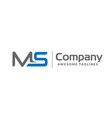 letter ms geometric strong monogram logo vector image