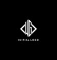 wg initial monogram with rhombus shape logo design vector image