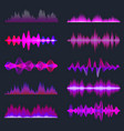 colorful sound waves collection analog vector image