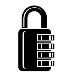Combination lock icon simple style Royalty Free Vector Image