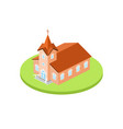 isometric church icon for web design vector image vector image
