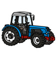 Classic blue tractor Royalty Free Vector Image