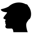 Man head silhouette with cap Royalty Free Vector Image