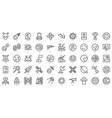 set of thin line space icons vector image