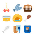 accessories and food for cats icons set vector image vector image