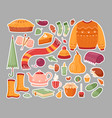 autumn set stickers vector image vector image