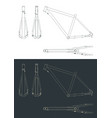 bicycle frame blueprints vector image