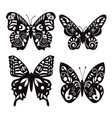 butterflies silhouette isolated on white vector image