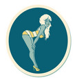 tattoo style sticker a pinup girl in swimming vector image vector image