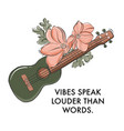 ukulele guitar musical instrument with flower vector image vector image
