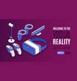 virtual reality banner vector image vector image