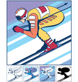 alpine skiing vector image