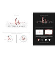 letter bs b s handwriting initial feminine vector image vector image
