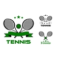 tennis sport badges and emblems vector image vector image