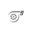turbo icon logo design isolated on white vector image