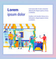 outdoor street barbecue near local cuisine banner vector image