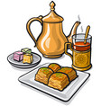 tea baklava and delight vector image vector image