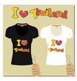 black and white t-shirt with inscription i love vector image