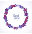 floral frame circle cute retro flowers arranged vector image vector image