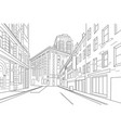 outline sketch an town city vector image
