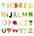veggie english alphabet letters made from fresh vector image