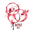 watercolor emblem with wine stains vector image