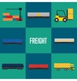 freight transportation icon set vector image