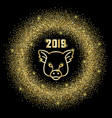 glitter frame 2019 and pig sign vector image