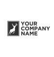 silhouette deer logo vector image