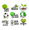 ecologic labels eco safe emblems green logo vector image vector image