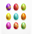 set of color easter eggs vector image vector image