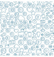 social media blue seamless pattern vector image vector image