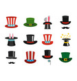 top hat icon set flat style vector image