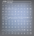 100 web icon thin line design vector image