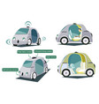 autonomous smart cars colorful set vector image vector image