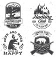 set hunting club badge concept vector image