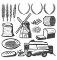 vintage agriculture elements set vector image vector image