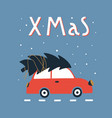 merry christmas and happy new year greeting card vector image vector image