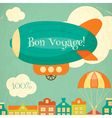 travel poster with airship vector image vector image