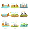 electricity generation plants and sources vector image