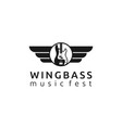 wing with bass for music group or festival vector image