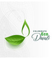 happy green eco diwali concept design card vector image vector image