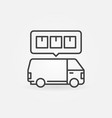van with speech bubble logistics concept outline vector image