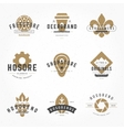 vintage logos design hand drawn templates set vector image